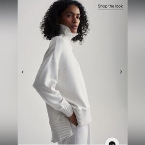 Varley Barker High Neck Sweat- Ivory Marl, Small- NWT